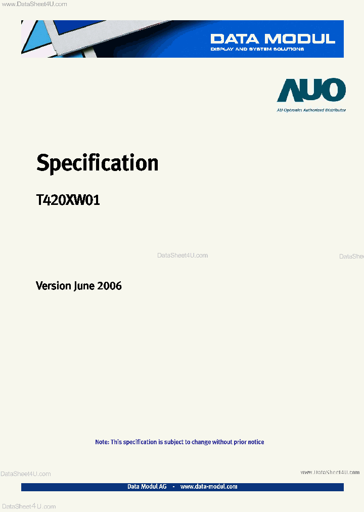 T420XW01_39455.PDF Datasheet