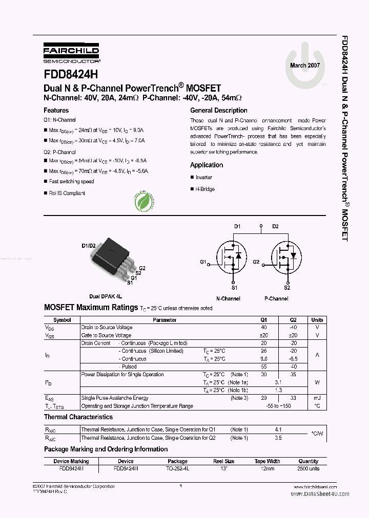 FDD8424H_40467.PDF Datasheet