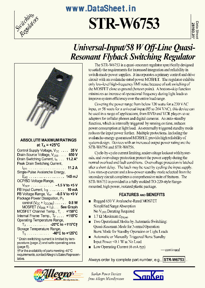 STRW6753_40621.PDF Datasheet