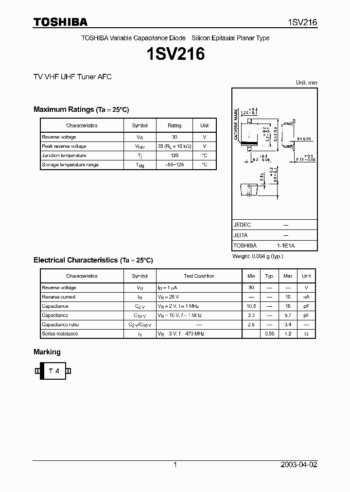 1SV216_64032.PDF Datasheet