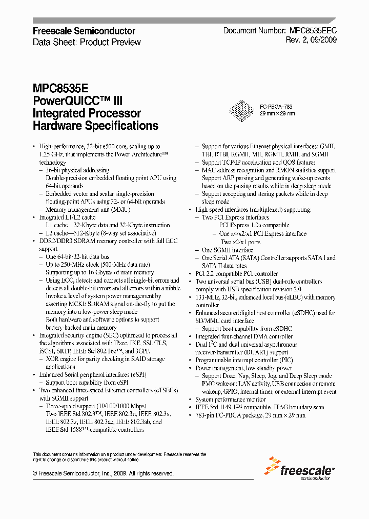 MPC8535AVTAKG_64290.PDF Datasheet