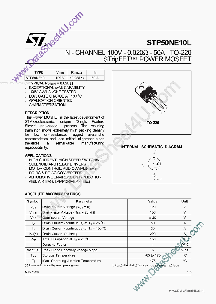 P50NE10L_41476.PDF Datasheet