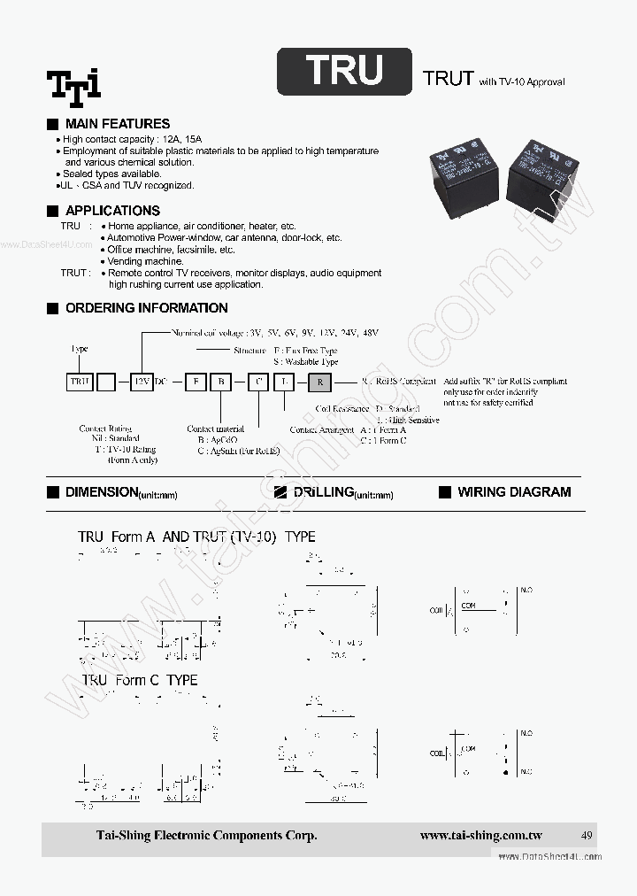 TRU-12VDC-FB-CL_42350.PDF Datasheet