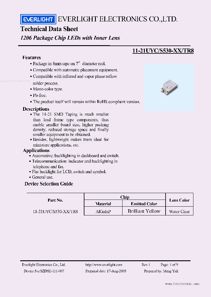 11-21UYCS530-XXTR8_42641.PDF Datasheet