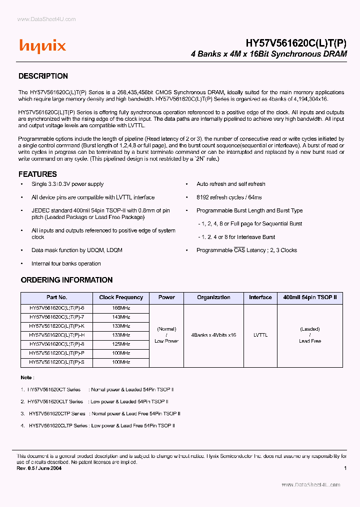 HY57V561620CLT_42869.PDF Datasheet