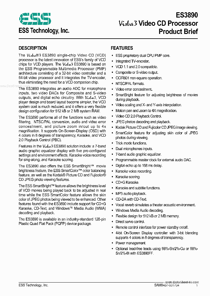 ESS3890_70274.PDF Datasheet