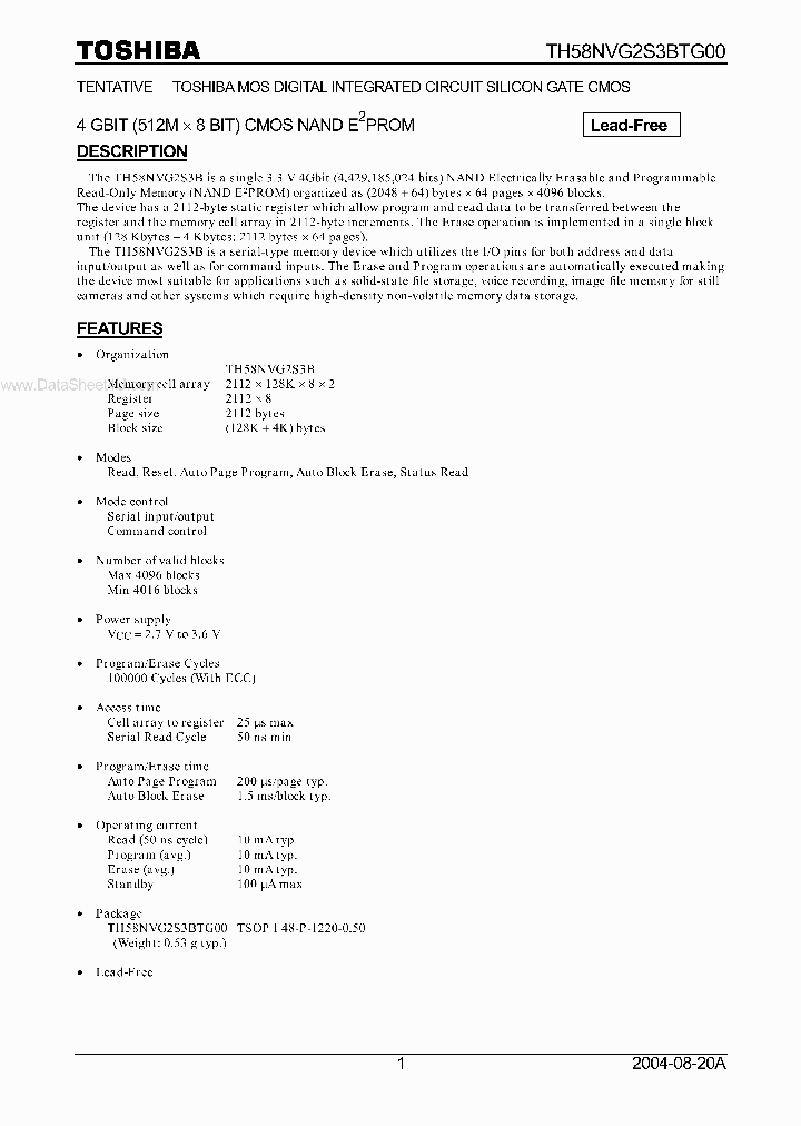 TH58NVG2S3BTG00_43940.PDF Datasheet