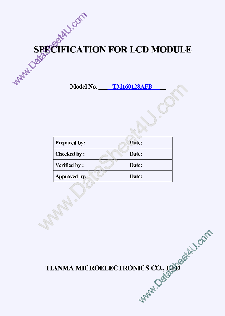 TM160128AFBSPECS_82882.PDF Datasheet
