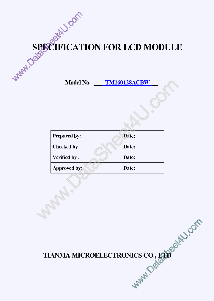 TM160128ACBWSPEC_82878.PDF Datasheet