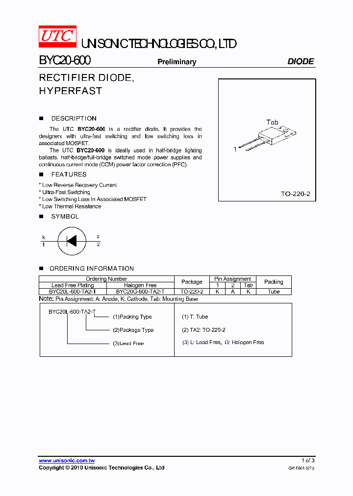 BYC20-600_87740.PDF Datasheet
