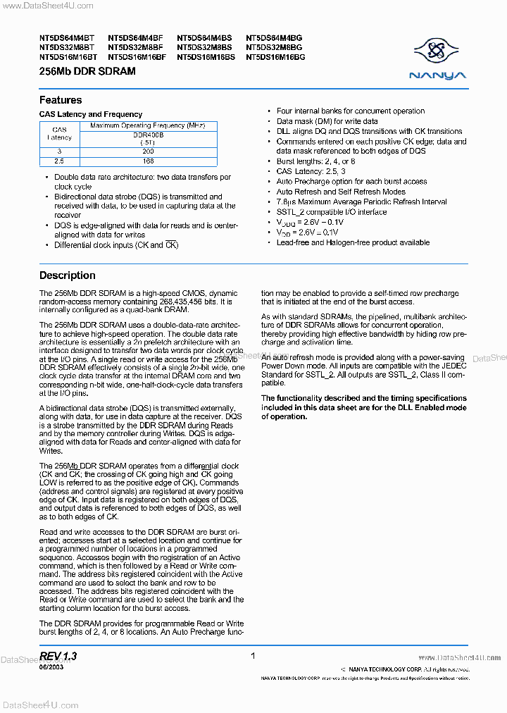 NT5DS16M16BF_44855.PDF Datasheet