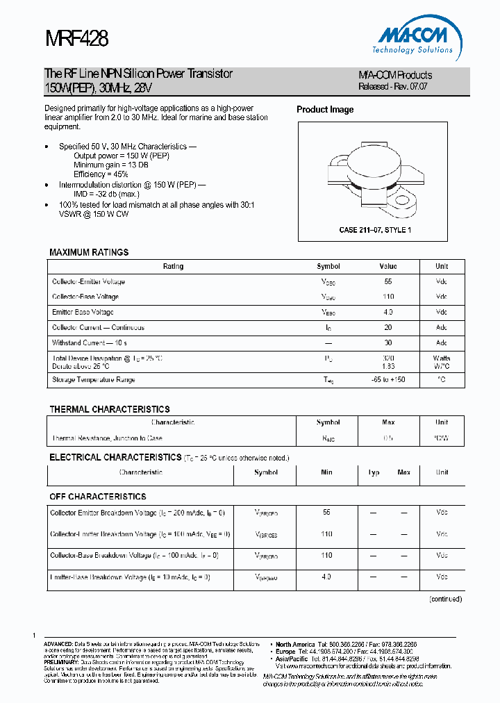 MRF428_92325.PDF Datasheet