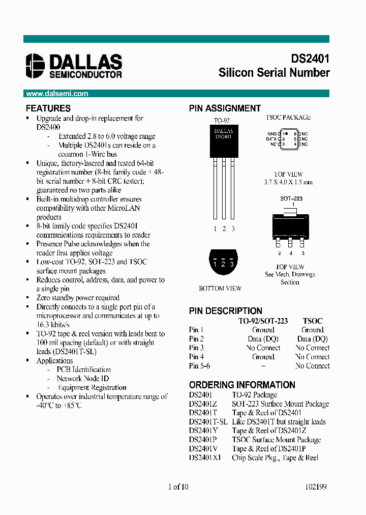 DS2401P_92498.PDF Datasheet