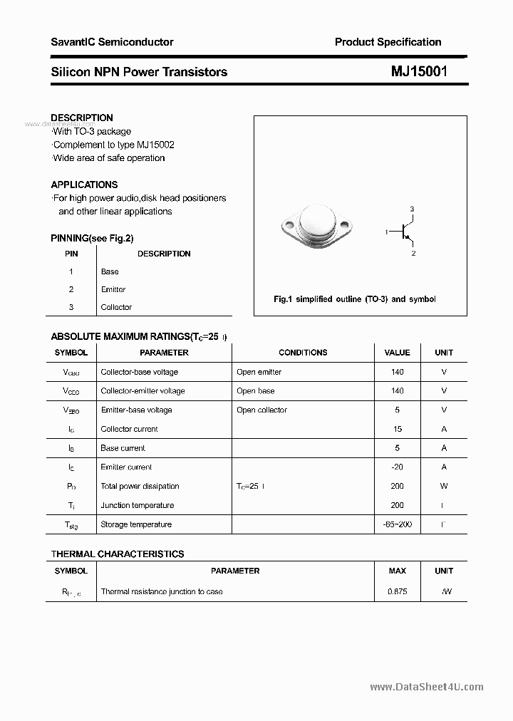 MJ15001_95044.PDF Datasheet