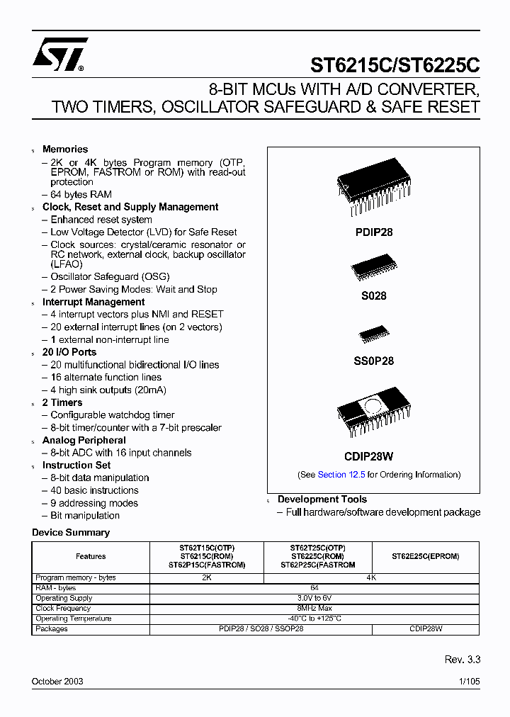 ST62E25LD3CCC_99035.PDF Datasheet