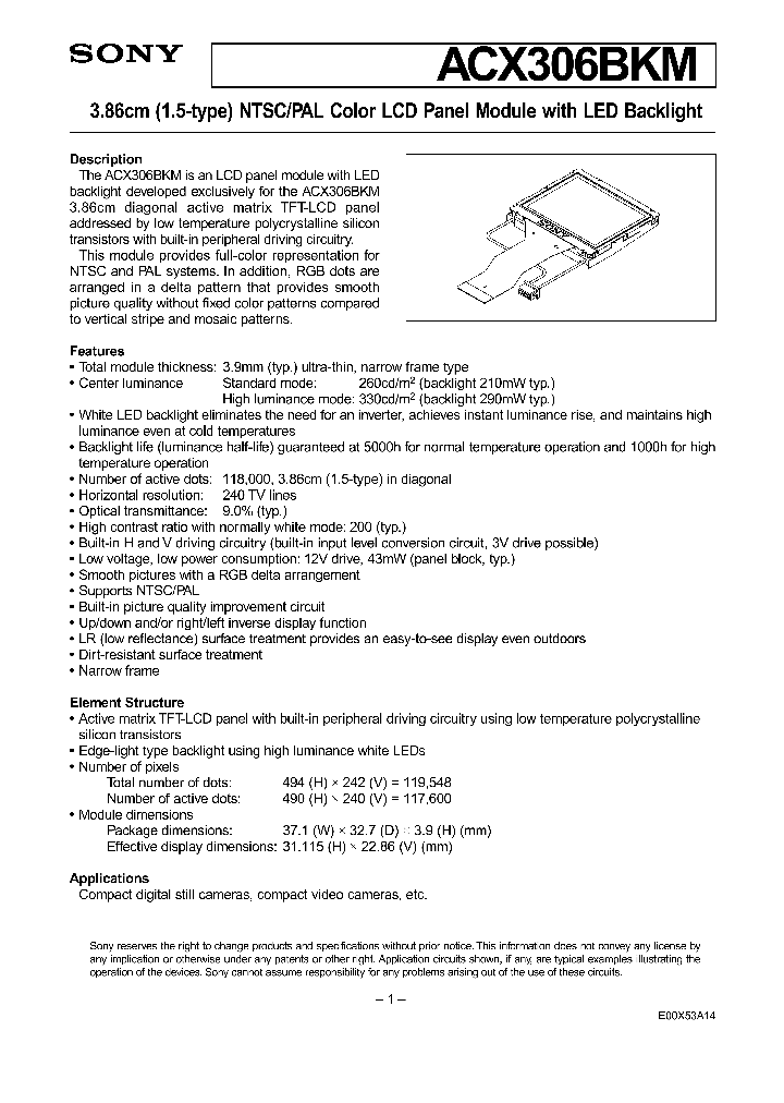 ACX306BKM_99800.PDF Datasheet