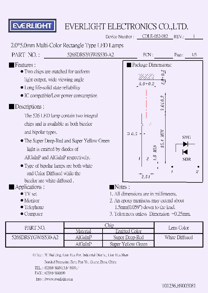 526SDRSYGWS530-A2_98659.PDF Datasheet