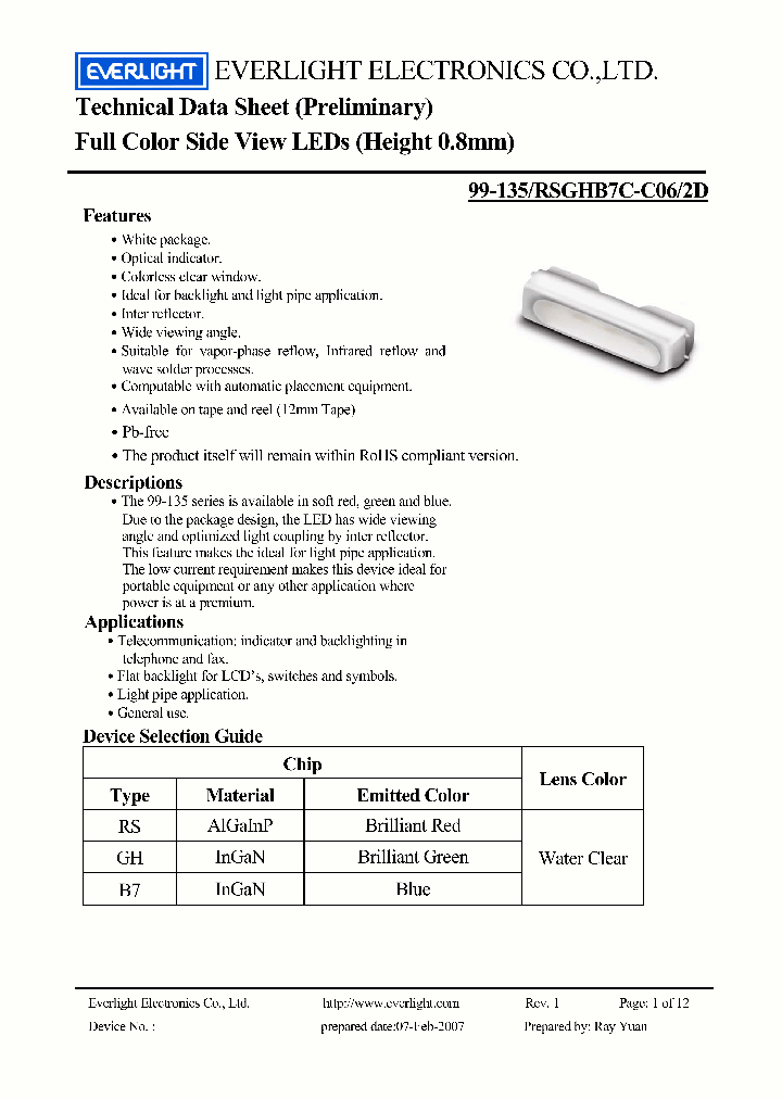 99-135RSGHB7C-C062D_99483.PDF Datasheet