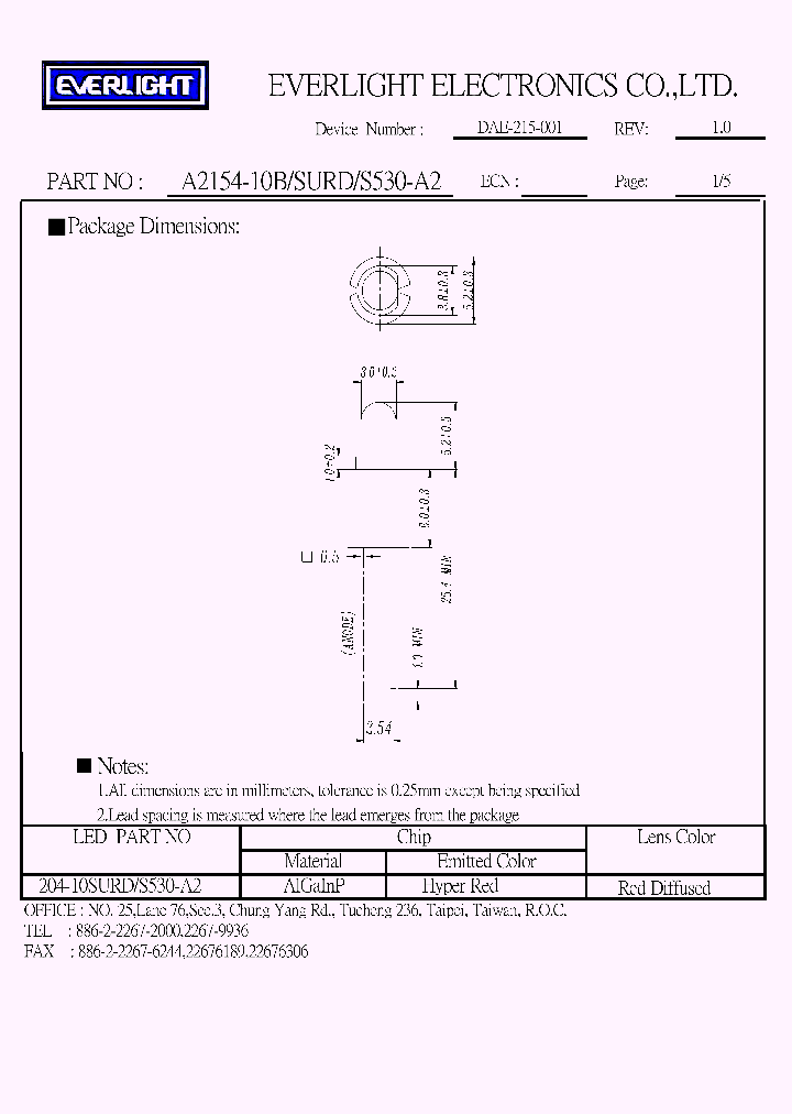 A2154-10BSURDS530-A2_99494.PDF Datasheet