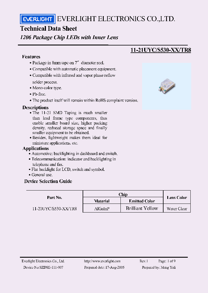 45-21UYCS530-A3TR8_100075.PDF Datasheet