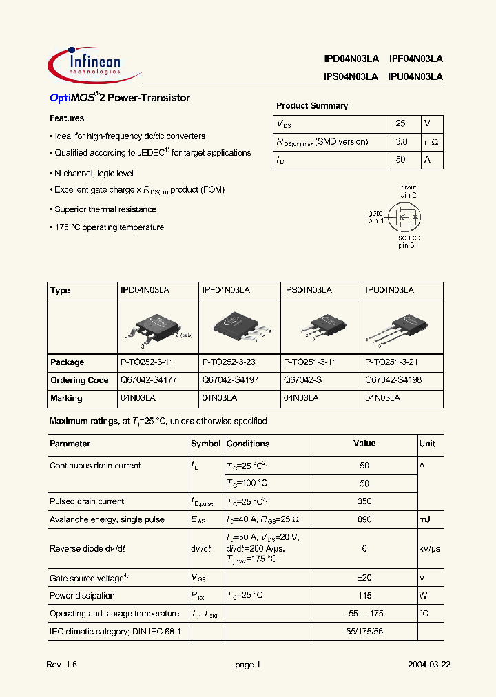 IPD04N03LA_106589.PDF Datasheet