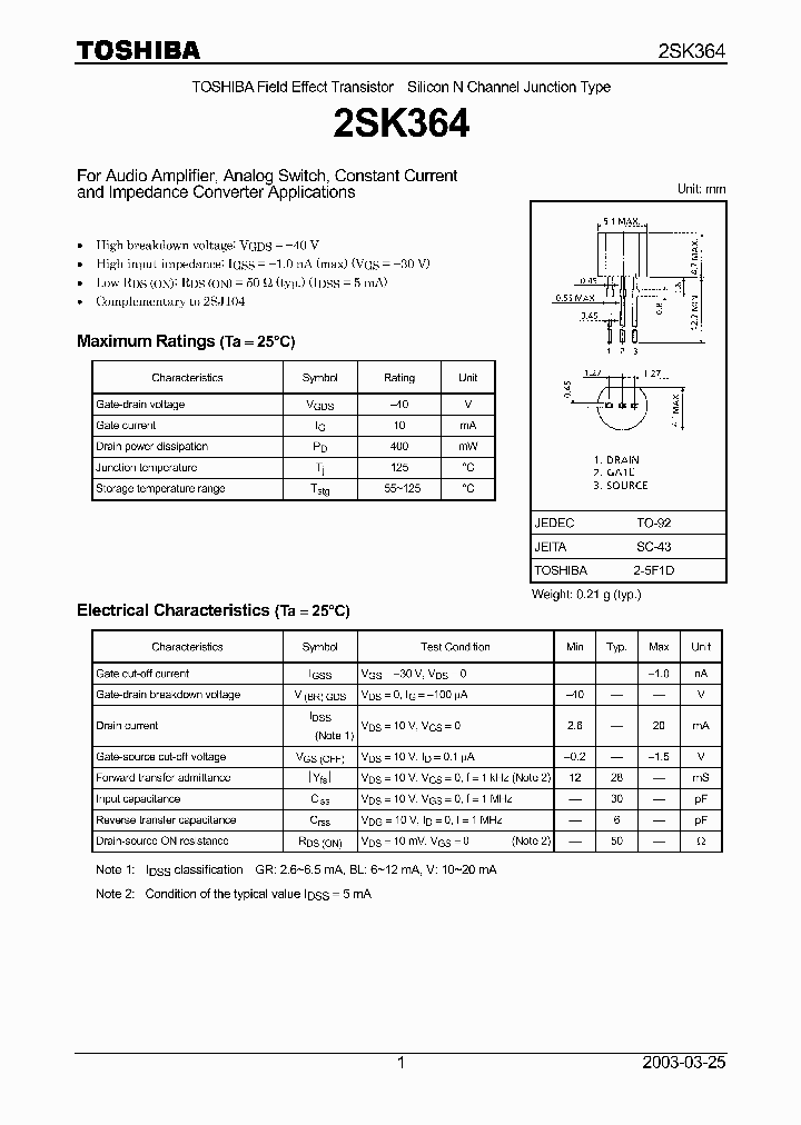 2SK364_107530.PDF Datasheet