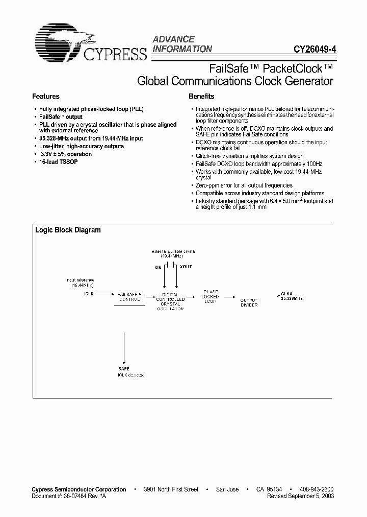 CY26049ZC-4_108794.PDF Datasheet