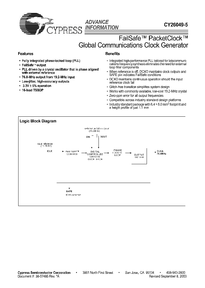 CY26049ZC-5_108795.PDF Datasheet