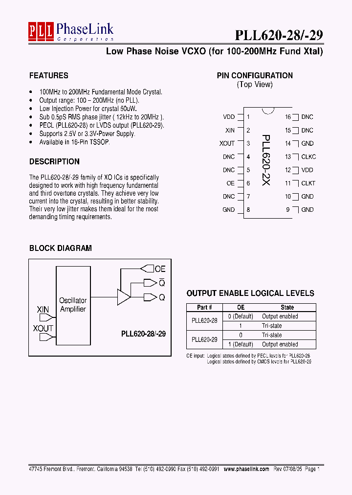 PLL620-2XXILR_114646.PDF Datasheet