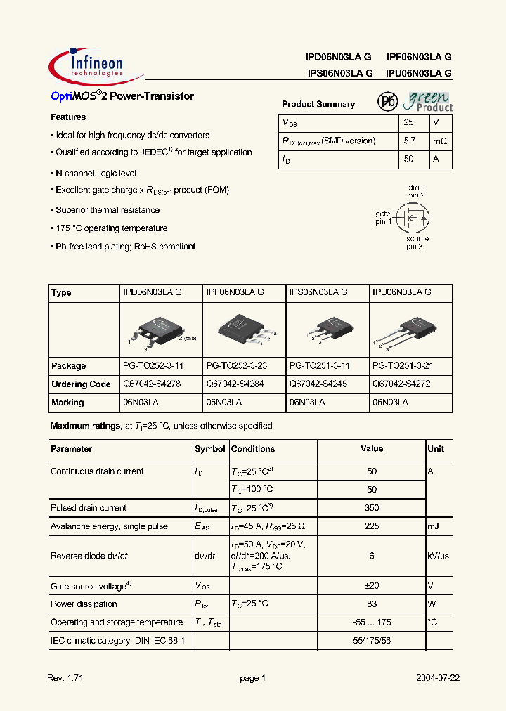 IPS06N03LA_118129.PDF Datasheet