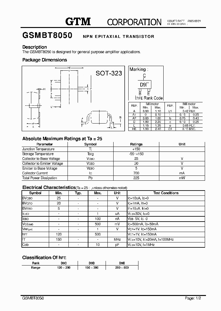 GSMBT8050_119525.PDF Datasheet