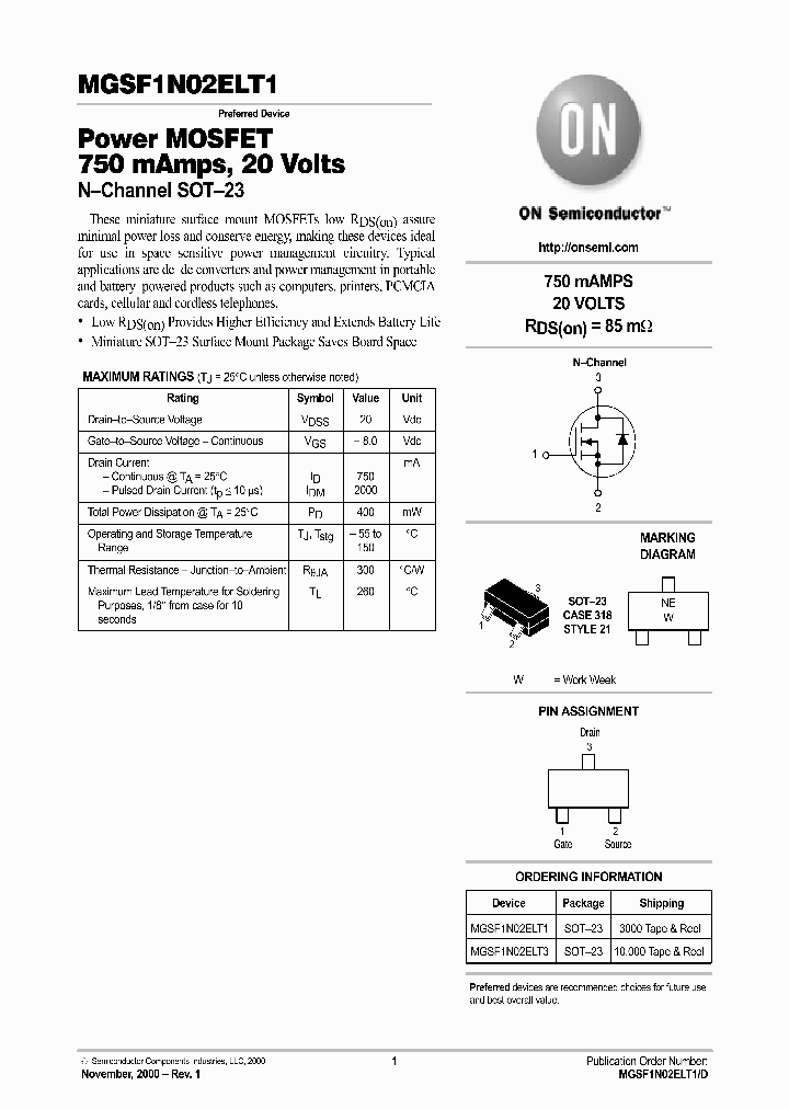 MGSF1N02ELT1-D_119401.PDF Datasheet