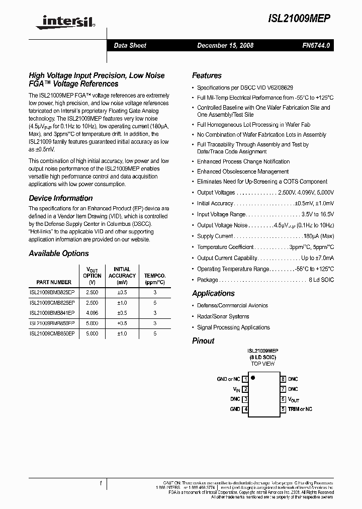 ISL21009BMB841EP_121485.PDF Datasheet