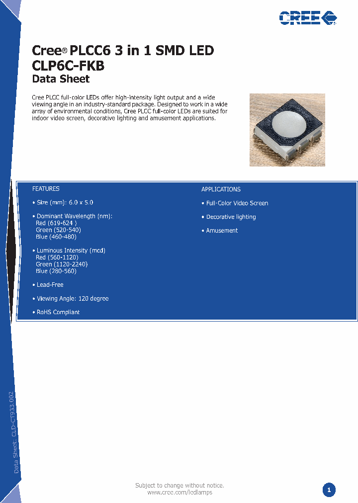 CLP6C-FKB-CKNPRGJBB7A363_125081.PDF Datasheet