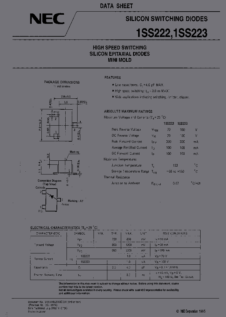 1SS222-T2B_129835.PDF Datasheet