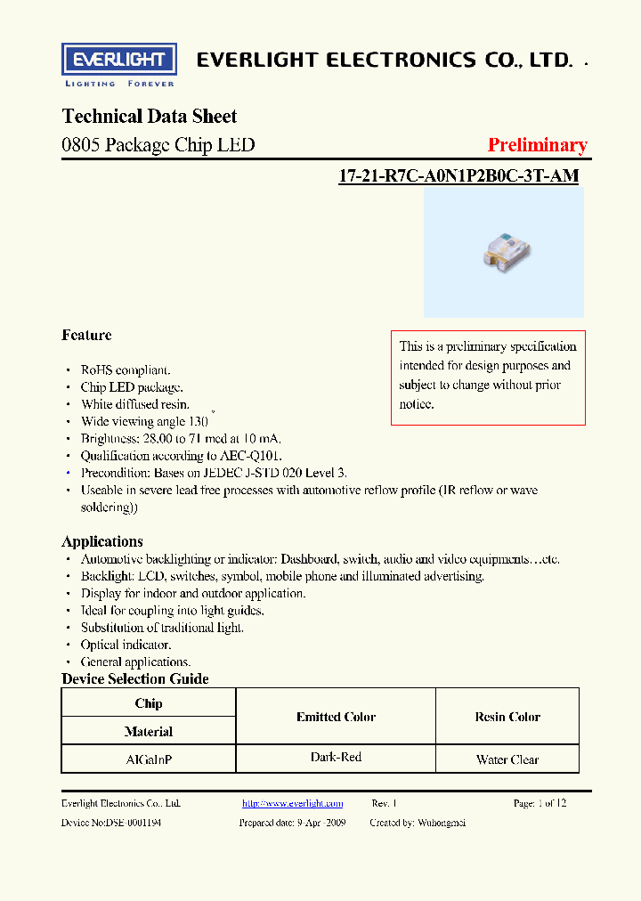 17-21-R7C-A0N1P2B0C-3T-AM_128641.PDF Datasheet