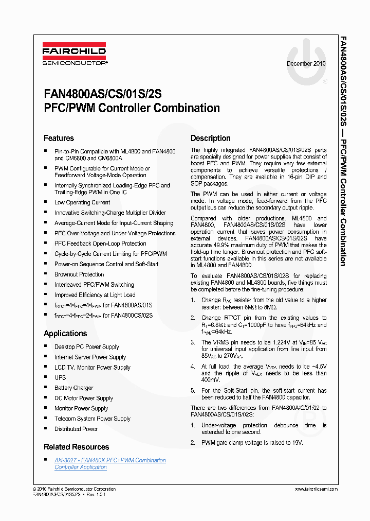 FAN4800CSNY_131182.PDF Datasheet