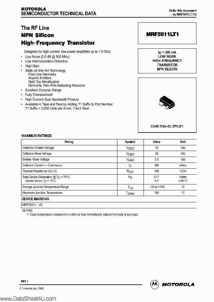 MRF5811LT1_133304.PDF Datasheet