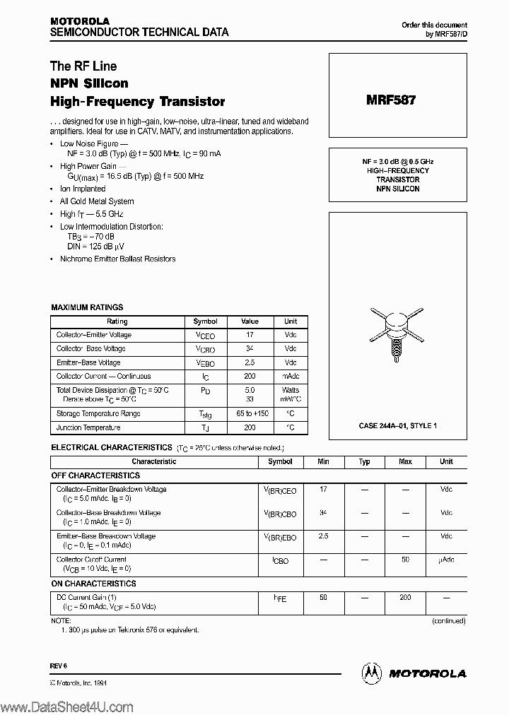 MRF587_133308.PDF Datasheet