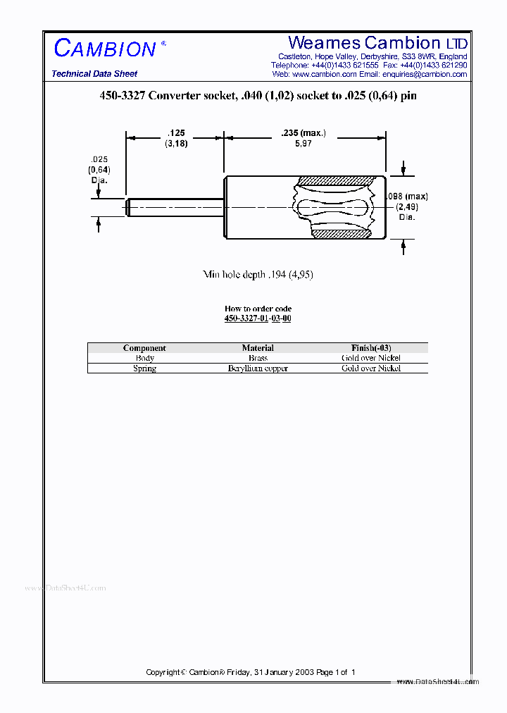 450-3327_134205.PDF Datasheet