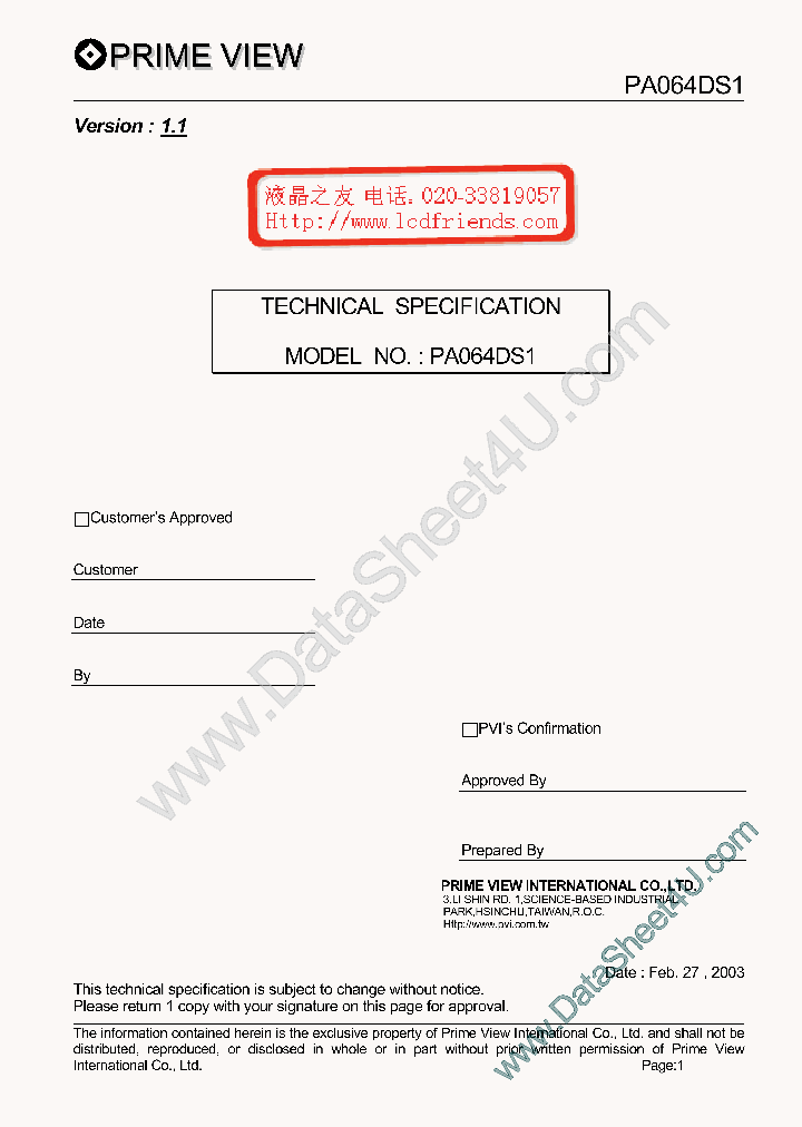 PA064DS1-11_133988.PDF Datasheet