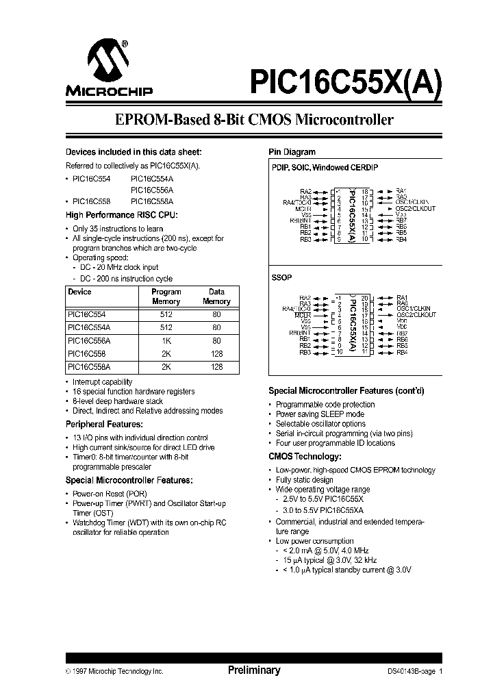 PIC16C554A-20JW_138401.PDF Datasheet