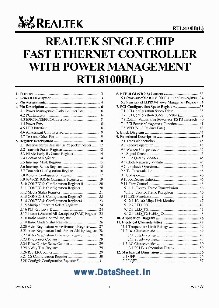 RTL8100_135532.PDF Datasheet