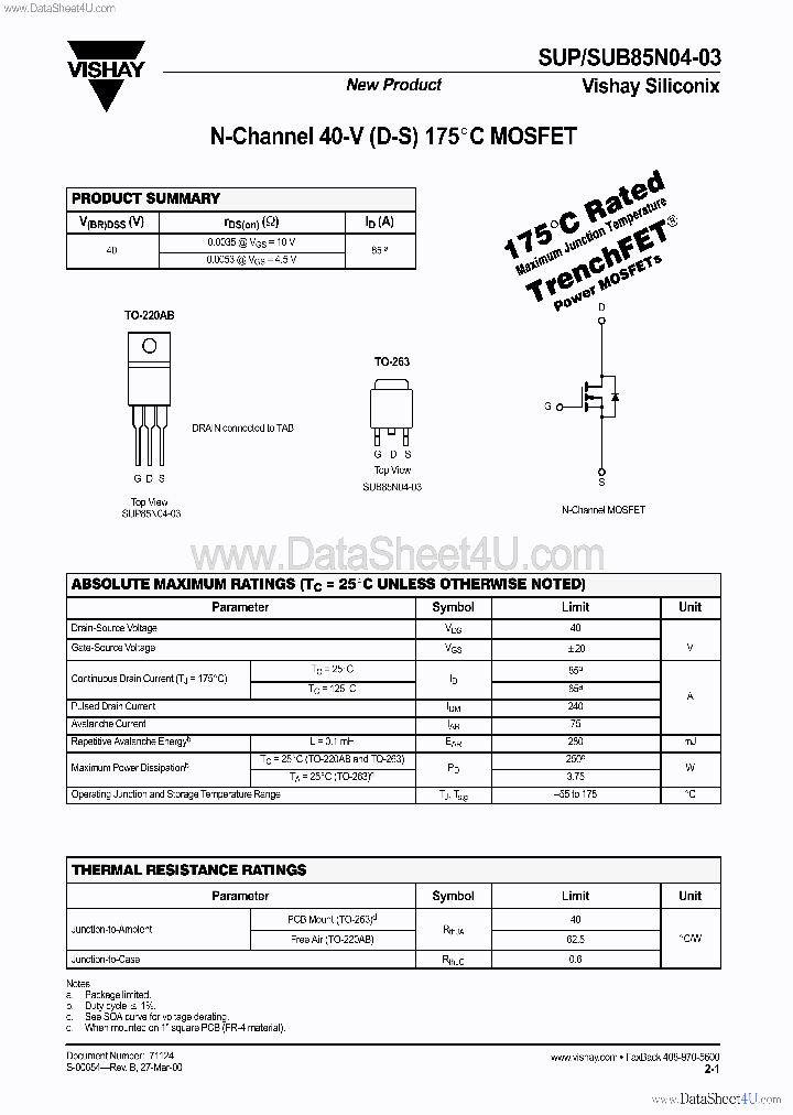 SUB85N04-03_136042.PDF Datasheet