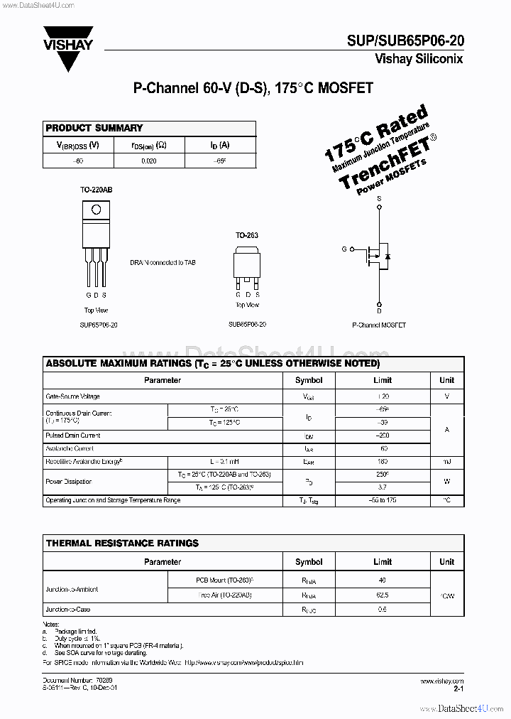 SUB65P06-20_136021.PDF Datasheet