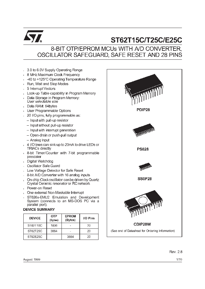 ST62E25C_136555.PDF Datasheet