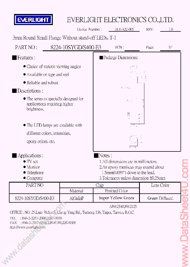 8224-10SYGDS400-E3_139683.PDF Datasheet