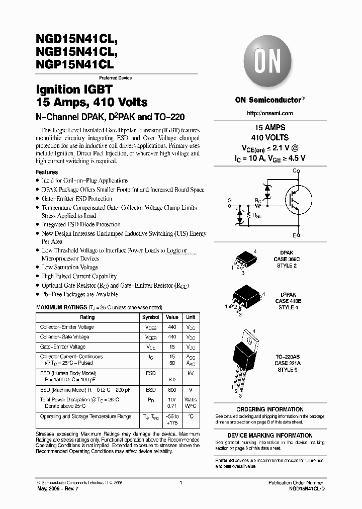 NGB15N41CL_139924.PDF Datasheet
