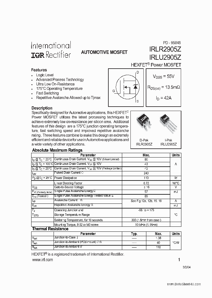 IRLR2905Z_140215.PDF Datasheet