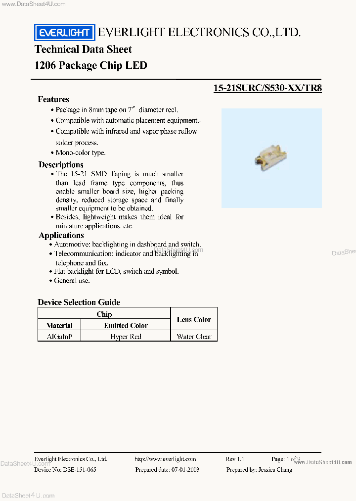 15-21SURCS530-XXTR8_141964.PDF Datasheet